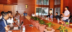 The Governor of Arunachal Pradesh Shri P.B. Acharya in the second meeting of the Autonomous Puroik Welfare Board with the members of Puriok Community at Raj Bhavan on 25th June2017.